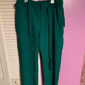 Green pants with tie waist